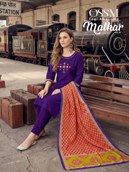 Malhar Vol 5 By Ossm Cotton Printed Wholesale Kurti With Bottom Dupatta In India
